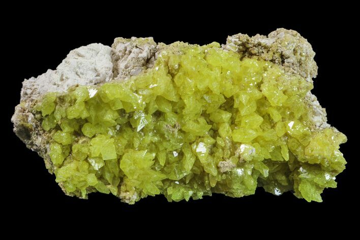 Yellow Sulfur Crystals on Matrix - Steamboat Springs, Nevada #154357